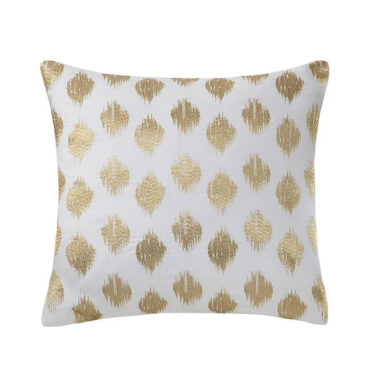 Cotton Throw Pillow Printed Gold